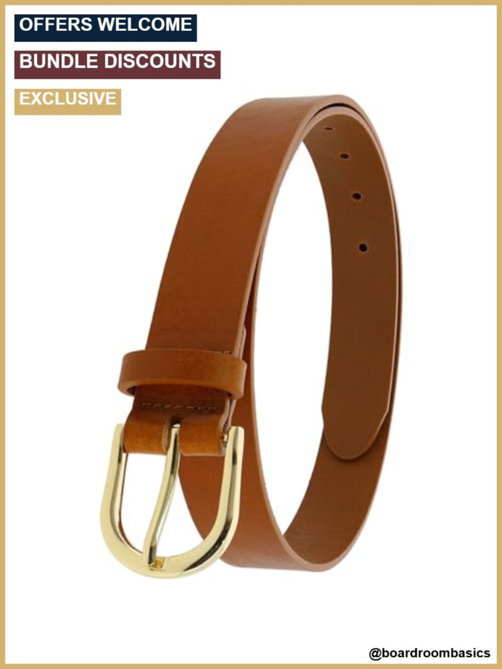 Women's Leather Belt 3 cm Wide Vegetable-Tanned Full Grain